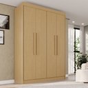 Ver imagem 1 de Guarda-Roupa 4 Portas 3 Gavetas 100% MDF Veneza Marrom/Jequitiba