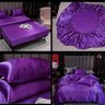 Jogo de Cama Casal King Cetim 7 Pç Completo Roxo C/graffiti - 2