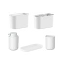 Ver imagem 1 de Kit de Acessórios de Bancada para Banheiro ou 5 Peças Linha Bold - Branco