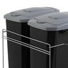 Lixeira Deslizante Embutir Dupla Cozinha 15L cada Preta com Corrediça Masutti - 3