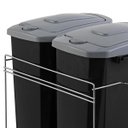 Ver imagem 3 de Lixeira Deslizante Embutir Dupla Cozinha 15L cada Preta com Corrediça Masutti
