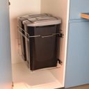 Ver imagem 2 de Lixeira Deslizante Embutir Dupla Cozinha 15L cada Preta com Corrediça Masutti