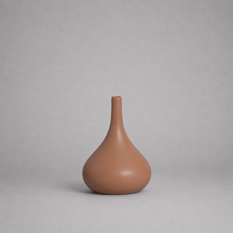 Garrafa Jasmim Pequeno Vaso Decorativo de Cerâmica para Sala e Mesa Mocha Mousse