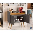 Ver imagem 3 de Buffet Lux 2 Portas Pés Palito Onix / Madeirado - JM Casa dos Móveis