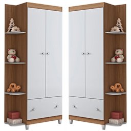 Guarda Roupa Infantil Gutti 2 Portas Branco/Almendra - Móveis Estrela Móveis Estrela Baby - 5