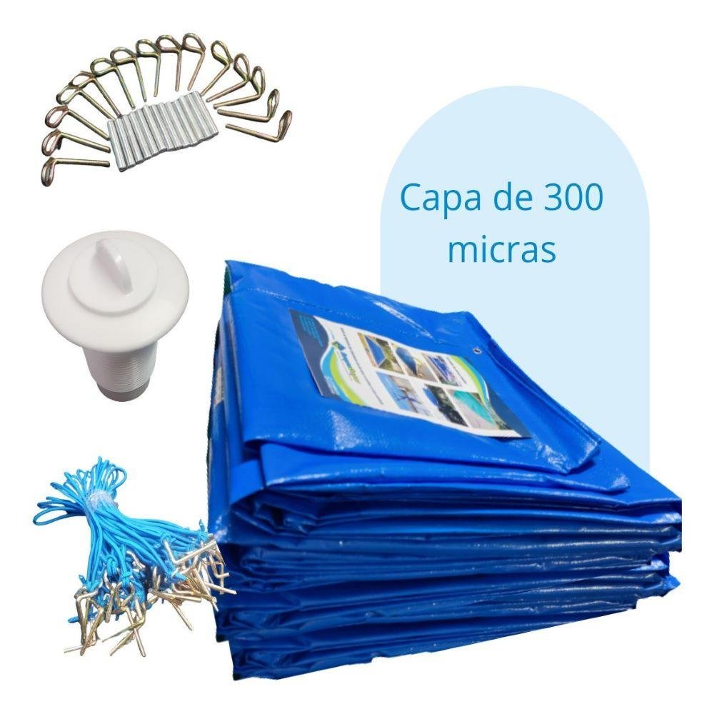 Capa Piscina 7 X 3,5 Térmica+limpeza+proteção Uv+kit 7x3,5 - 6