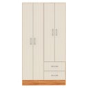 Ver imagem 2 de Guarda-Roupa Solteiro Panamá 170cm 4 Portas 2 Gavetas Cinamomo/Off White - Fellicci Móveis