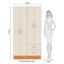 Ver imagem 5 de Guarda-Roupa Solteiro Panamá 170cm 4 Portas 2 Gavetas Cinamomo/Off White - Fellicci Móveis