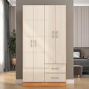 Ver imagem 2 de Guarda Roupa Solteiro 4 Portas 2 Gavetas Panama 170cm Rp4020 Cor Cinamomo/off White - Fellicci Mó