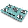 Cooktop Tripla Chama 5 Bocas Bivolt Verde Água Chamalux - 1