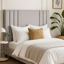 Ver imagem 2 de Cabeceira 160 Cm Queen Linho Cama Box Estofada Moderna Frame:cinza Claro