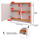 Ver imagem 7 de Armário Aéreo Espelheira Armarinho para Banheiro com Espelho Genova - Off White/cinamomo - Lojas
