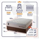 Ver imagem 3 de Conjunto Cama Box Super King c/ Molas Ensacadas Roma Marrom 193x203x71