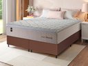Ver imagem 1 de Conjunto Cama Box Super King c/ Molas Ensacadas Roma Marrom 193x203x71