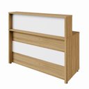 Ver imagem 2 de Balcão Atendimento Alto 150 Cm Escritório Recepção F5 Office Cor:macadâmia com Branco