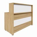 Ver imagem 6 de Balcão Atendimento Alto 150 Cm Escritório Recepção F5 Office Cor:macadâmia com Branco