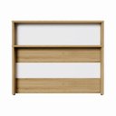 Ver imagem 3 de Balcão Atendimento Alto 150 Cm Escritório Recepção F5 Office Cor:macadâmia com Branco