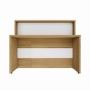 Ver imagem 5 de Balcão Atendimento Alto 150 Cm Escritório Recepção F5 Office Cor:macadâmia com Branco