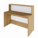 Ver imagem 4 de Balcão Atendimento Alto 150 Cm Escritório Recepção F5 Office Cor:macadâmia com Branco