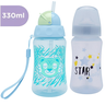 Mamadeira Big Star Bico Silicone + Copo Zoo Azul Lolly 330ml - 1