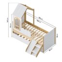 Ver imagem 4 de Bicama Infantil com Mini Escorregador e LED New Garden Casatema MadeiraOriginals Marrom/Branco