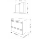 Ver imagem 3 de Gabinete de Banheiro com Cuba e Espelheira Grecia 65cm Cafe/off White - Mgm