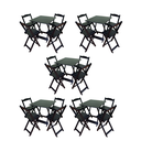 Ver imagem 1 de Kit 5 Conjuntos Dobráveis 70x70 com 5 Mesas 20 Cadeiras Preto