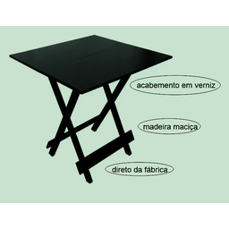 Kit 5 Conjuntos Dobráveis 70x70 com 5 Mesas 20 Cadeiras Preto - 5