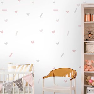 Kit de Adesivos Infantis Corações e Traços 1 Arte Destaque