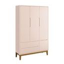 Ver imagem 2 de Dormitório Completo Infantil Classic 3 Portas, Cômoda 6 Gavetas e Berço Rosa Fosco com Pés Amadeirad