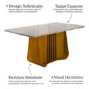 Ver imagem 3 de Mesa de Jantar Harpa 6 Lugares Naturalle e Off White com Design Moderno e Elegante