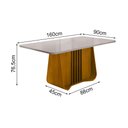 Ver imagem 4 de Mesa de Jantar Harpa 6 Lugares Naturalle e Off White com Design Moderno e Elegante