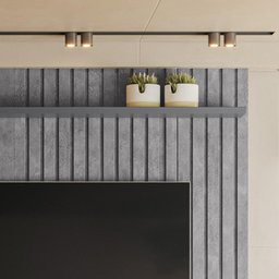 Painel Bless 1.9 Ripado Com Prateleira 25mm Para Tv Até 75 Polegadas Lukaliam Móveis - Cimento - 4 Painel Bless 1.9 Ripado Com Prateleira 25mm Para Tv Até 75 Polegadas Lukaliam Móveis - Cimento - 4