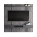 Ver imagem 5 de Painel Bless 1.9 Ripado Com Prateleira 25mm Para Tv Até 75 Polegadas Lukaliam Móveis - Cimento