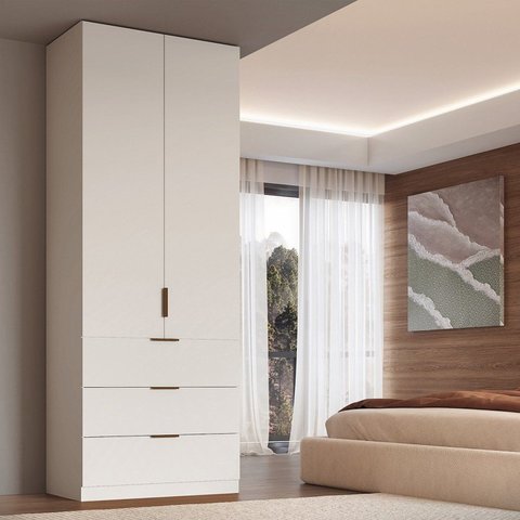 Guarda-Roupa Modular 2 Portas 3 Gavetas 90cm Altezza