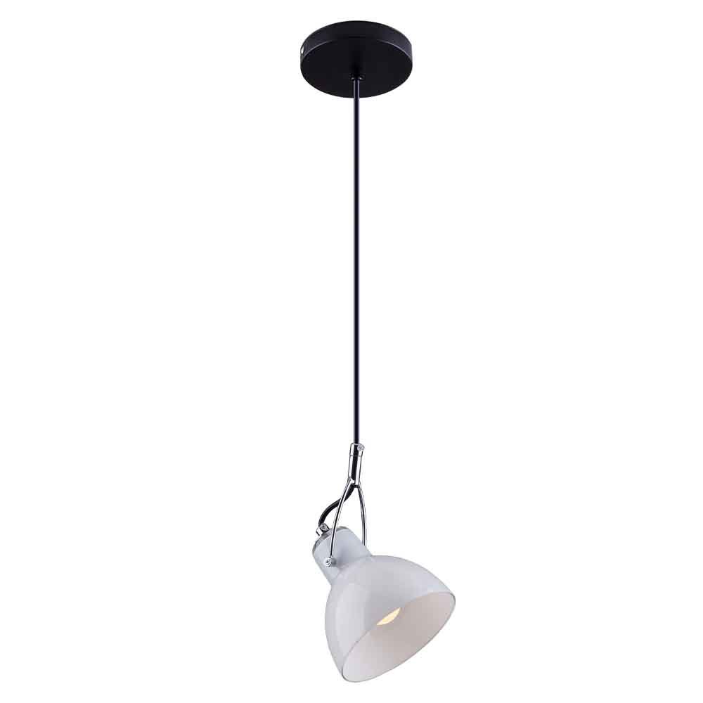 Luminária Pendente Fareto Vidro Direcionável Quarto Cozinha Balcão:Branco/Bivolt - 1