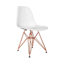 Ver imagem 5 de Conjunto de Mesa Eames Clips de Ferro Cobre Tampo Amêndoa 135x75 6 Cadeiras Cobre Assento Branco