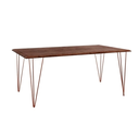 Ver imagem 4 de Conjunto de Mesa Eames Clips de Ferro Cobre Tampo Amêndoa 135x75 6 Cadeiras Cobre Assento Branco