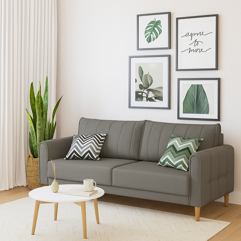 Sofá Living Biagio Veludo 1,70m com Pés Madeira Sala Luxo: Níquel - Pr -180