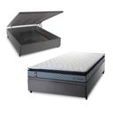 Ver imagem 1 de Conjunto Box Baú Casal Chicago Cinza 138x188x64 Espuma D33