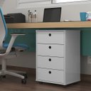 Ver imagem 4 de Gaveteiro Mesa de Cabeceira 4 Gavetas Pés Anti-umidade P/ Quarto Multiuso Escritório:branco