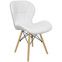 Ver imagem 2 de Kit 2 Cadeiras Charles Eames Eiffel Slim Wood Estofada - Branca