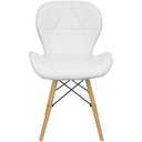 Ver imagem 3 de Kit 2 Cadeiras Charles Eames Eiffel Slim Wood Estofada - Branca