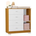 Ver imagem 3 de Cômoda Infantil New Katatau 1 Porta e 4 Gavetas Branco Fosco/savana - Reller Móveis