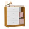 Cômoda Infantil New Katatau 1 Porta e 4 Gavetas Branco Fosco/savana - Reller Móveis - 3