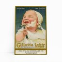 Ver imagem 1 de Quadro Barbearia Gillette Bebê Retro Vintage Canvas 120x80cm