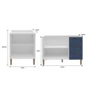 Ver imagem 4 de Cozinha Modulada Aurora Balcões 190cm Conjunto Provençal Cor:branco com Azul