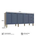 Ver imagem 3 de Cozinha Modulada Aurora Balcões 190cm Conjunto Provençal Cor:branco com Azul