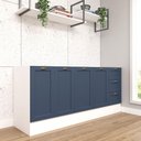 Ver imagem 1 de Cozinha Modulada Aurora Balcões 190cm Conjunto Provençal Cor:branco com Azul