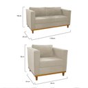 Ver mais imagens de Kit Sofá 2 Lugares e Poltrona Europa Suede Bege - Am Decor